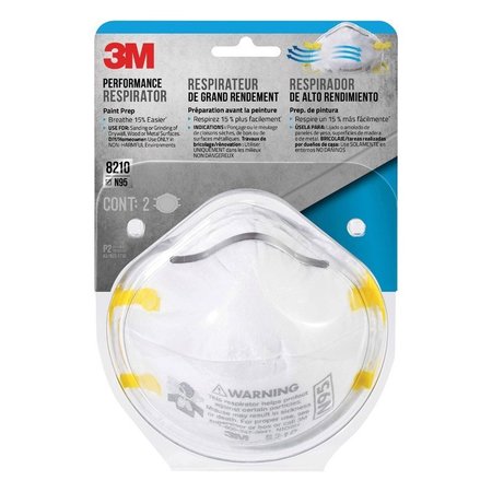 SCOTCH 3M N95 Paint Prep Cup Disposable Respirator White One Size Fits All 2 pc 8210P2-DC